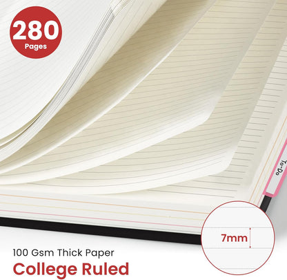 Hardcover Spiral Journal Notebooks for Work With Removable Dividers & Tabs, 8.5"x11" 5 Subject Notebook for Note Taking & Organizer, A4 College Ruled Lined Journal for Women & Writing, Aquamarine, 280 Pages