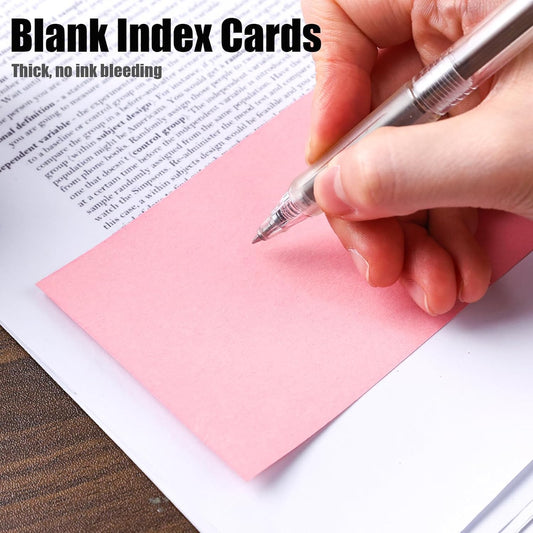 Koogel Pink Index Cards 3x5, 300PCS Pink Cards for Back to School, Heavyweight Blank Notecard Flashcards for Studying Supplies Learning Memory Students Note Taking To Do List, 5 Pinks