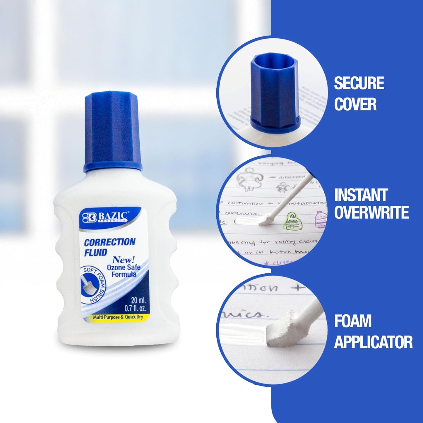Correction Fluid with Foam Brush (Set of 2) Quantity: Case of 144