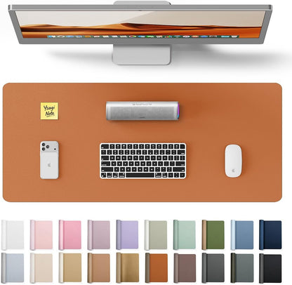 YSAGi Leather Desk Pad Protector, Large Mouse Pad, Non-Slip PU Leather Desk Blotter, Waterproof Writing Pad for Office and Home (31.5" x 15.8", Eggshell) - Colors A