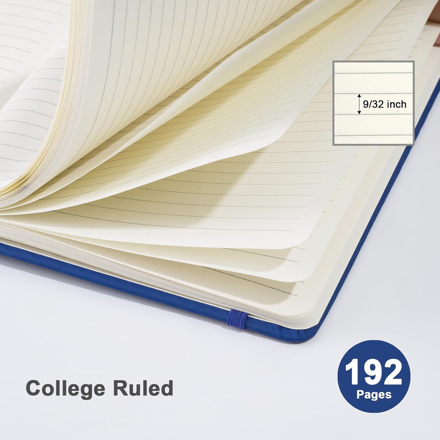 ViVin Lined Journal Notebooks for Work, 192 Pages, Medium 5.5 x 8.3 inch, College Ruled, A5 Hardcover Journaling Notebooks for Writing, 8 Pack Bulk,Black