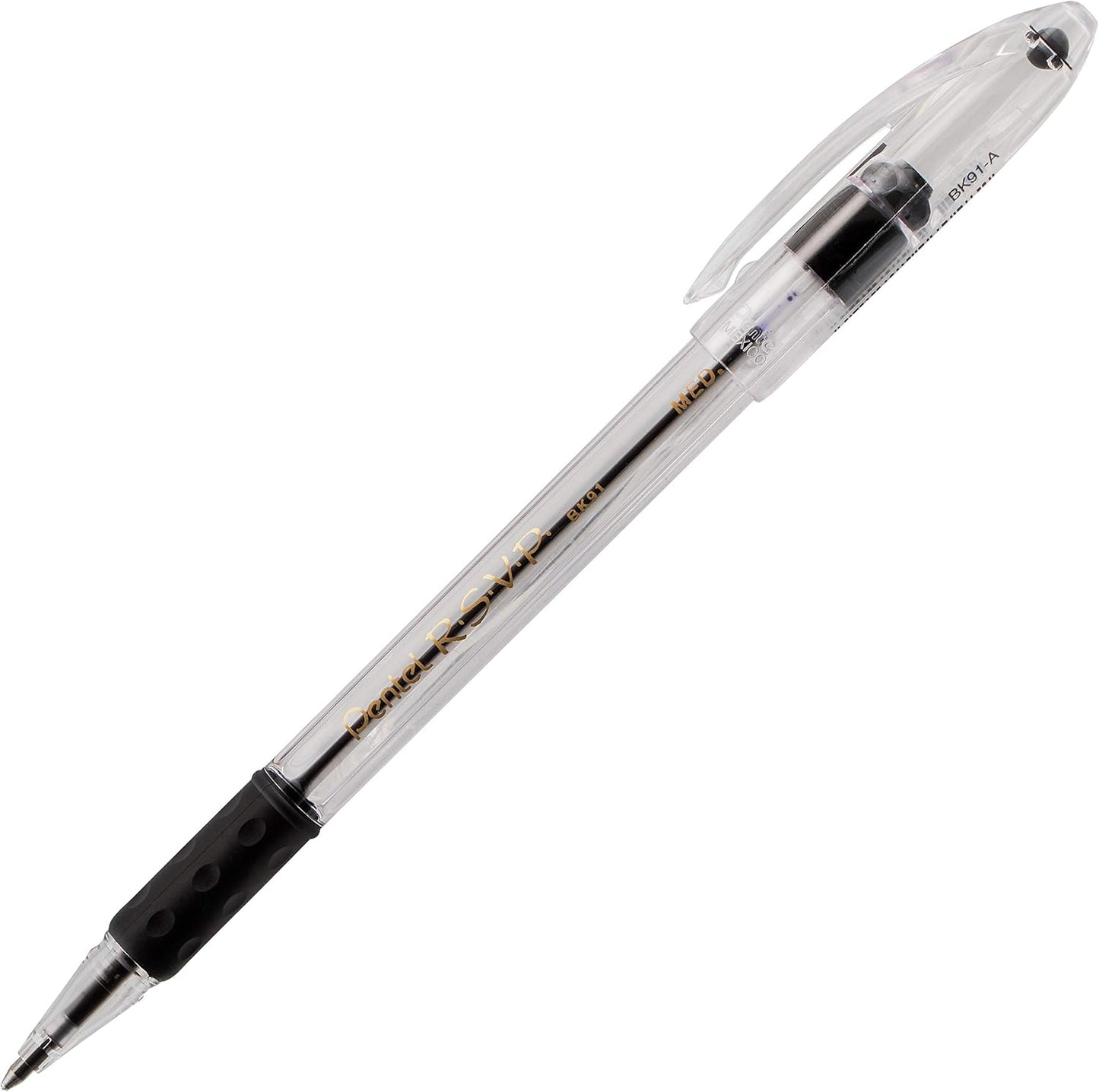 Pentel RSVP Ballpoint Pen, (1.0mm), Medium Line, Mixed Colors (BK91PC12M) (Pack of 1, 12 Count Total)