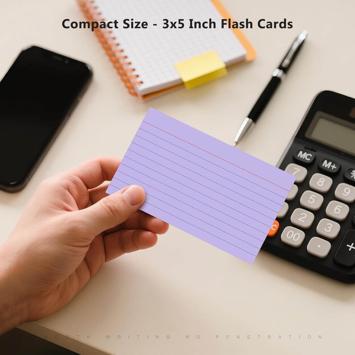 600 Count Index Cards 3 x 5 Inch Green Lined Flash Cards Ideal for Studying and To-do-List, Portable Note Cards Taking for Students and Teachers, Flash Card Styled for Home, Office or School Use