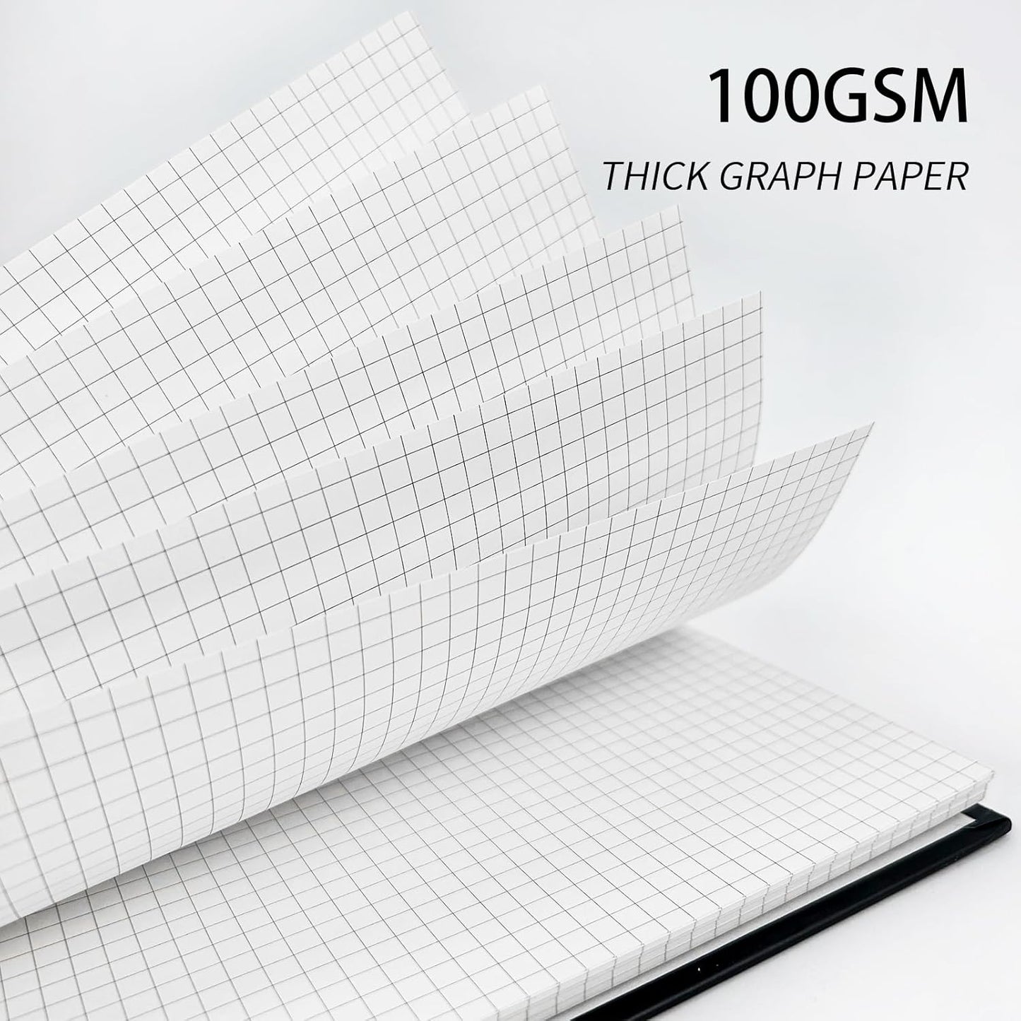 Lined Spiral Notebook A4 Large Black Journal 8.5" x 11"-4 Pack 7mm College Ruled Hardcover Notebooks 160 Pages 100GSM Thick Paper for Note Taking School Office Supplies