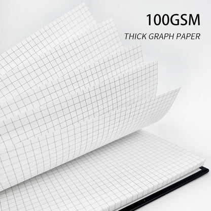 Lined Spiral Notebook A4 Large Black Journal 8.5" x 11"-4 Pack 7mm College Ruled Hardcover Notebooks 160 Pages 100GSM Thick Paper for Note Taking School Office Supplies