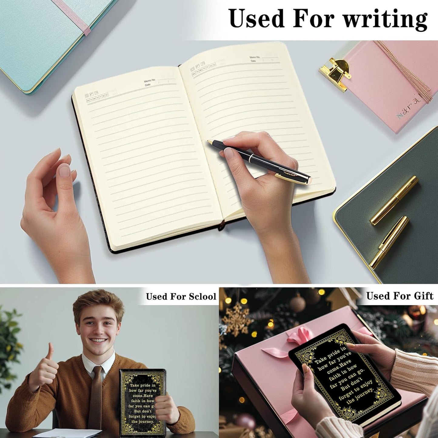 Inspirational Gift Appreciate Lined Journal Notebook Graduation Gift Take Pride In How Far You've Come Writing Notebook Encouragement Gift,1 Pack (Yellow),(Take pride-Yellow)