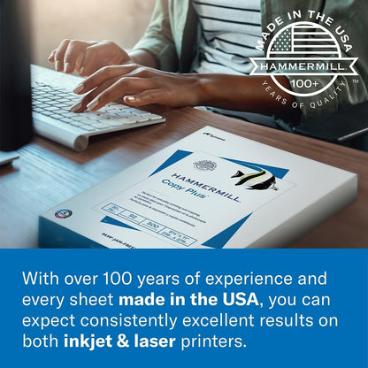 Hammermill Premium Laser Print Paper, 24 lb Copy Paper, 8.5 x 11 Letter Size, 3 Hole - 1 Ream (500 Sheets) - 98 Bright