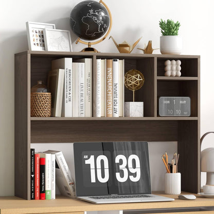 Tangkula Desktop Bookshelf, Countertop Storage Hutch with 5 Shelves for Computer Desk, Desk 3-Tier Display Rack, Multipurpose Wood Desktop Hutch Storage Organizer for Dorm Office Home