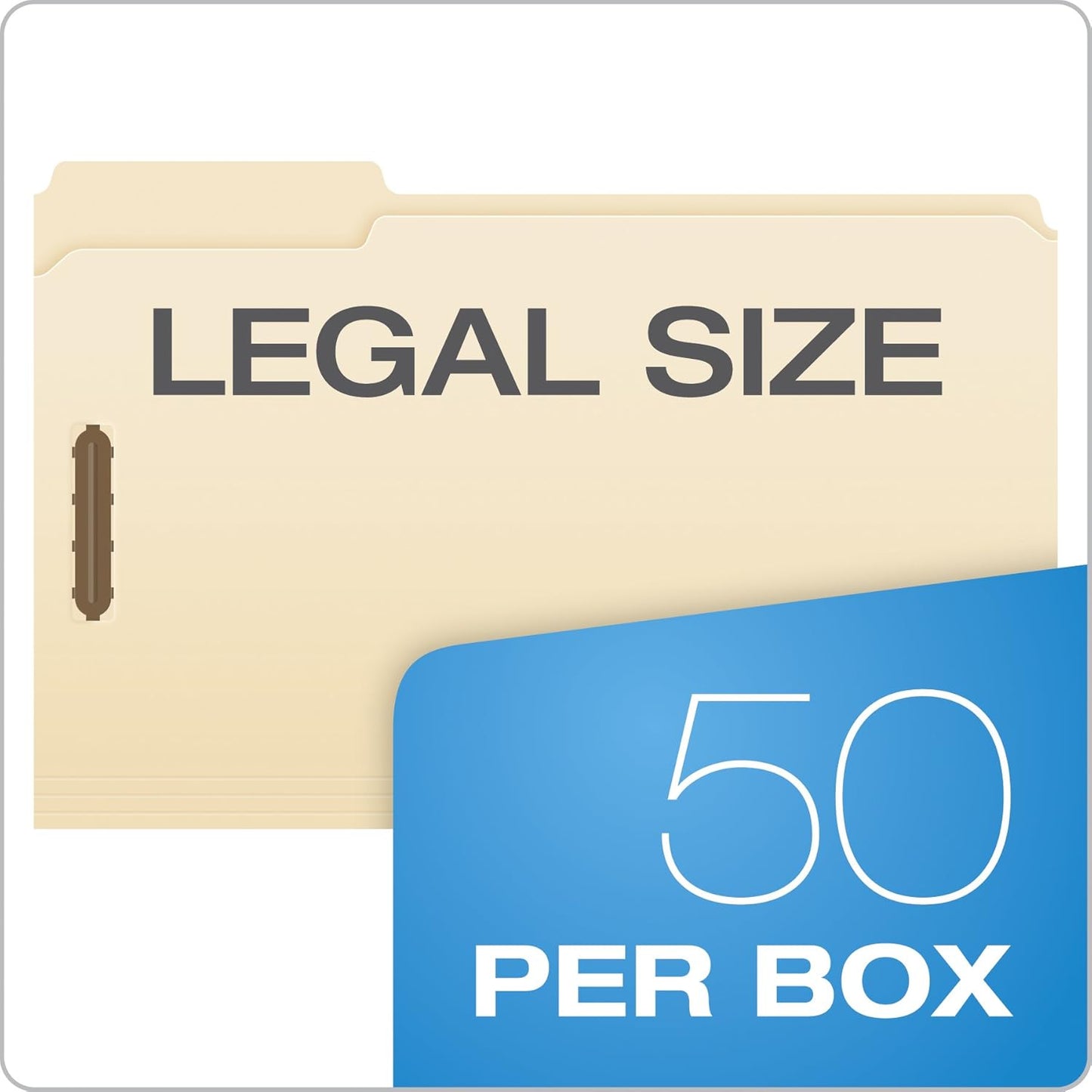 Pendaflex Manila Fastener Folders, Legal Size, 2 Fasteners, 1/3 Cut, 50/BX (FM313EE)