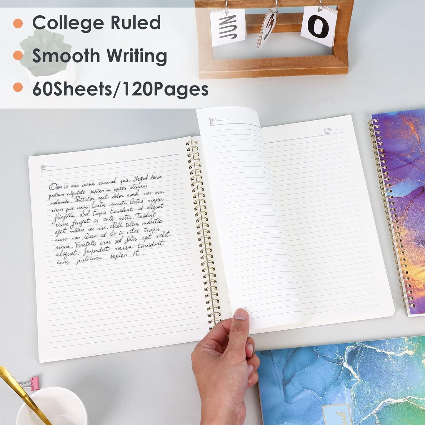 LABUK 3 Pack Spiral Notebook Journal for Women College Ruled Notebook 120 Pages A4 Aesthetic Journaling Notebooks for Work School Office Home, 8.5 x 11 Inches Notebooks for Valentine Gifts