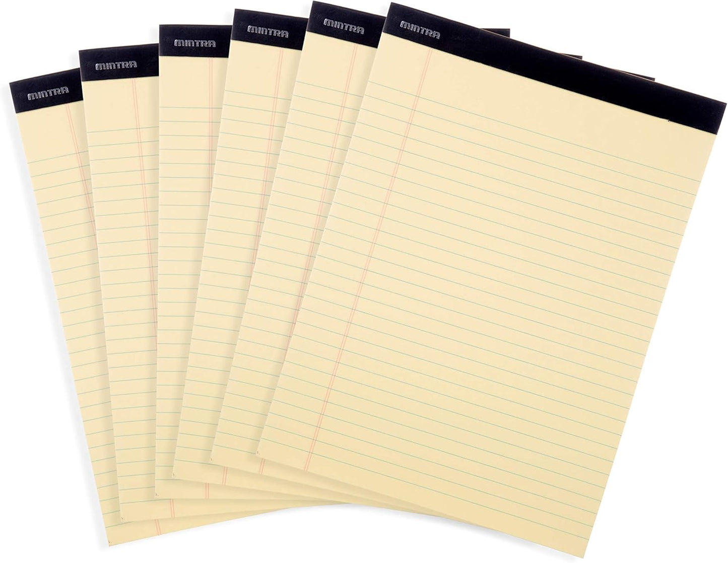 Mintra Office White Legal Pads – Ruled Notepads and Micro-Perforated Sheets, Ideal for Writing, Note-Taking & Creativity, Office, or Professional Use, Basic Pad 6 pack, 8.5"x11" (Narrow Ruled)
