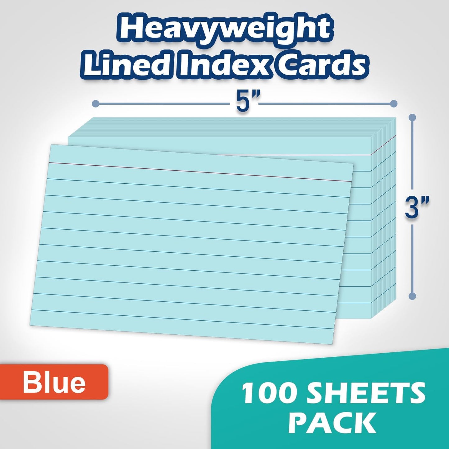 Blank Index Cards 3x5 Unlined Unruled Flash Note Cards 3" x 5", White, 100 Count, 200 GSM Heavy Weight