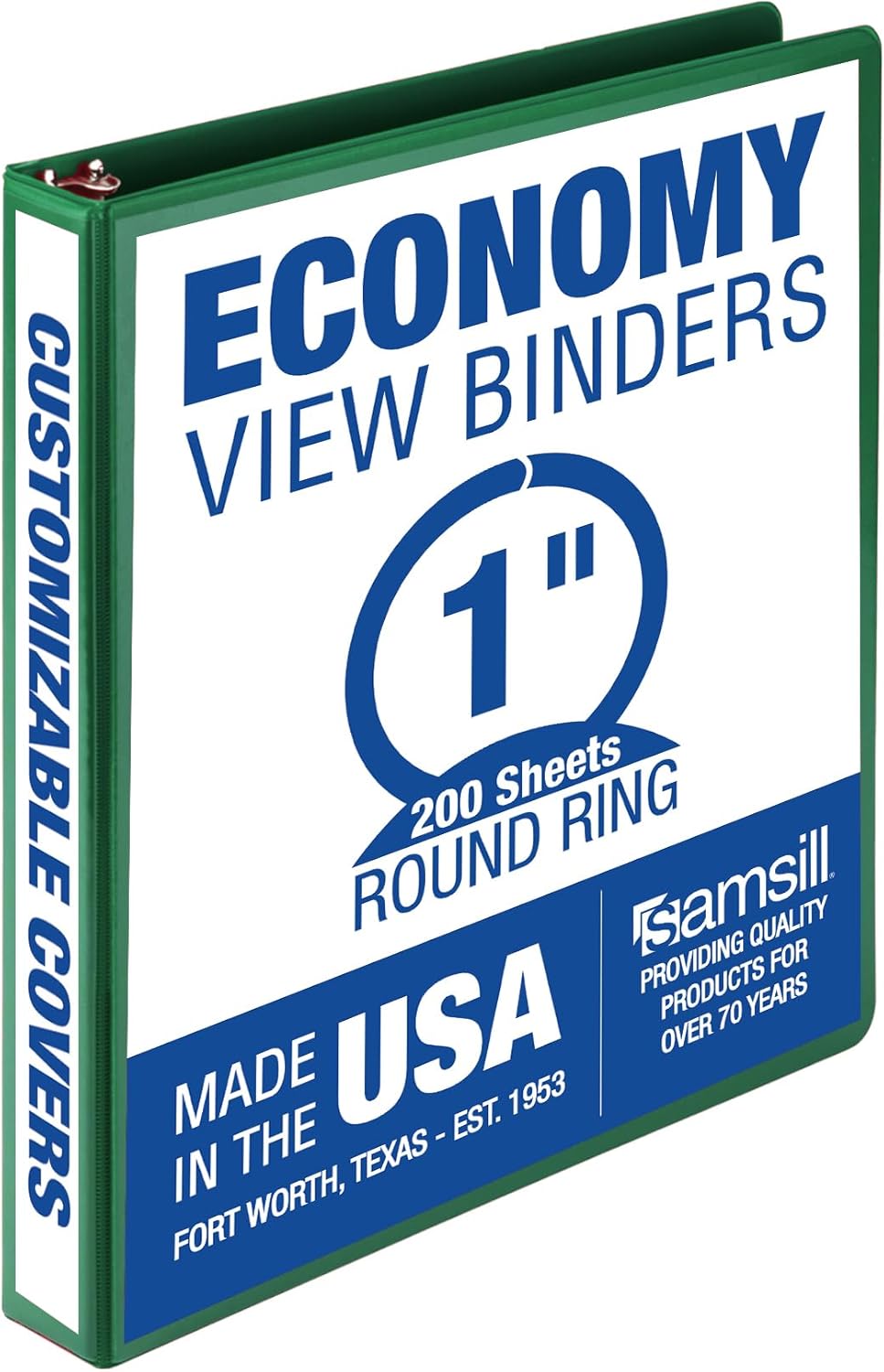 Samsill 1.5 Inch 3 Ring Binders, Economy Round Ring, Clear View Cover, 325 Sheet Capacity - for School, Home, Office - White, 4 Pack
