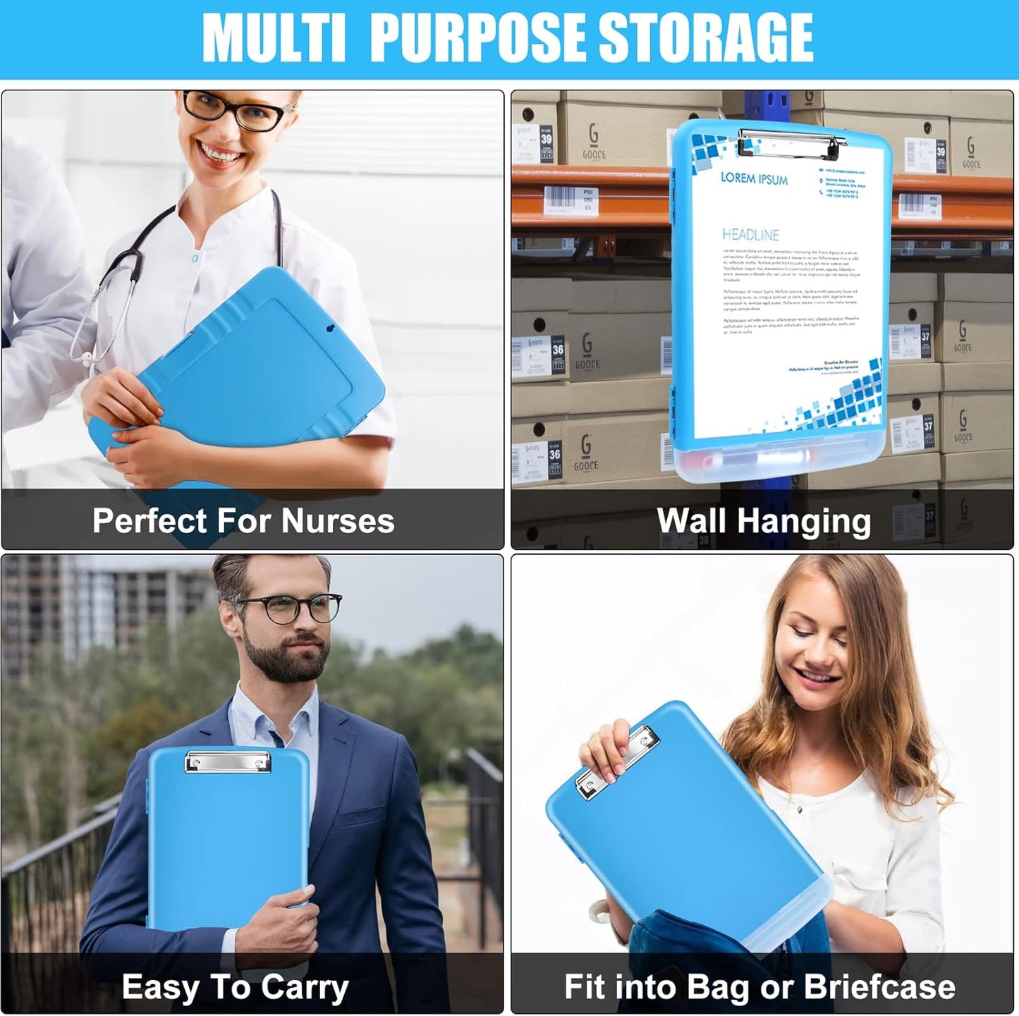 Red Plastic Clipboard with Storage,TFDLCG zm High Capacity Clip Boards 8.5x11,A4 Binder Nursing Clipboard Folder Heavy Duty for Women Teachers Work,School Office