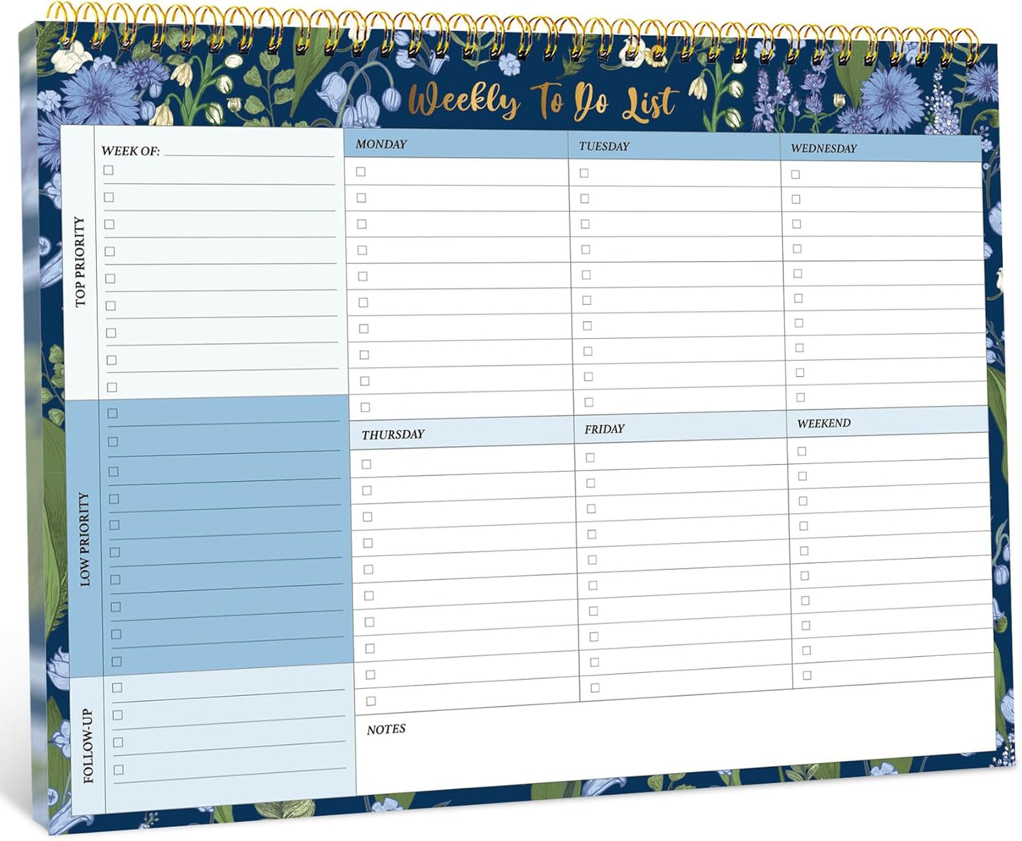 Taja Weekly To Do List Notepad with 52 Undated Sheets（8.5"×11"）- Weekly Desk Planner for Women & Man, Work and Home -1 Pack Violet Dream