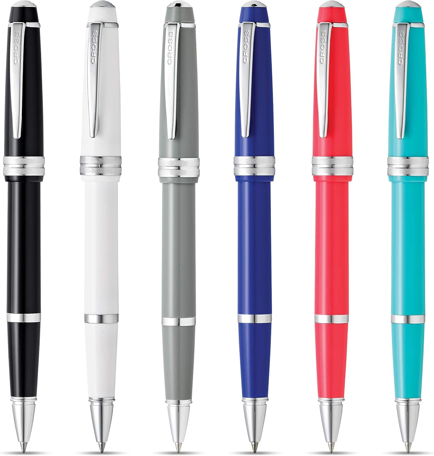 Cross Bailey Light Polished Blue Resin Rollerball Pen - Professional Pen for Effortless Writing - Journaling, Note-Taking & More - Black Ink - Easy Handling - Includes Gift Box