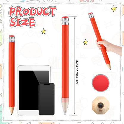 16 Inch Wooden Large Jumbo Pencils Giant Big Funny Wood Pencil with Cap and Eraser Fun Novelty Gifts for Kids School Kindergarten Home Office Prop Supplies(Purple)