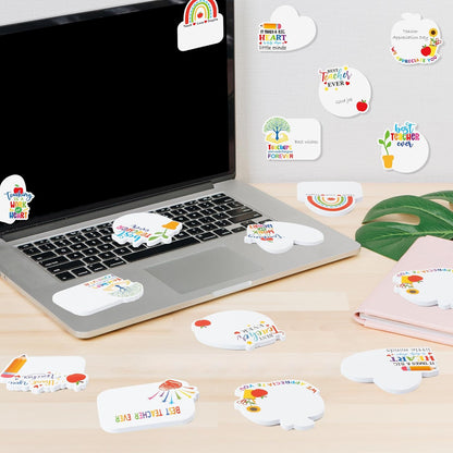 CJiangpo 30Pcs Teacher Sticky Notes Pads, Thank You Teacher Appreciation Gifts 600 Sheets Self Stick Notepad Memo Pads Teaching is A Work of Heart Page Marker School Office Supplies Party Favor Filler
