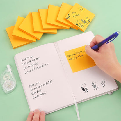 Sticky Notes 3x3 Self-Stick Notes Bright Colors Sticky Notes 8 Pads 80 Sheet/Pad (Blue)