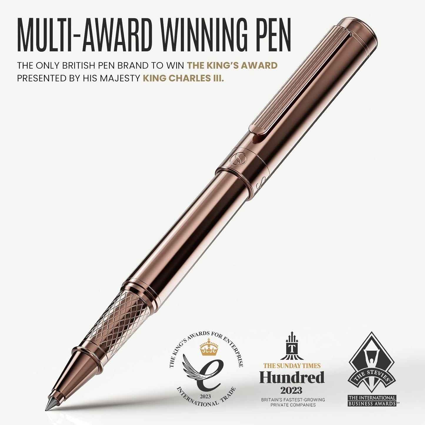 Scriveiner Midnight Blue Rollerball Pen - Stunning Blue Lacquer Luxury Pen, Chrome Finish, Schmidt Ink Refills, Men & Women, Professional, Executive Office, Nice Pen