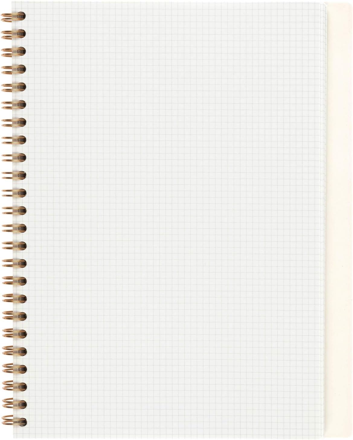 Maruman Septcouleur Grid Notebook- A5, 8.35" x 6.22", 100 Sheets / 200 Pages, 3mm Graph Paper Journal, Durable Rose Gold Wire-bound Spiral, Water Resistant Cover, Spicy Coral Pink, Made in Japan