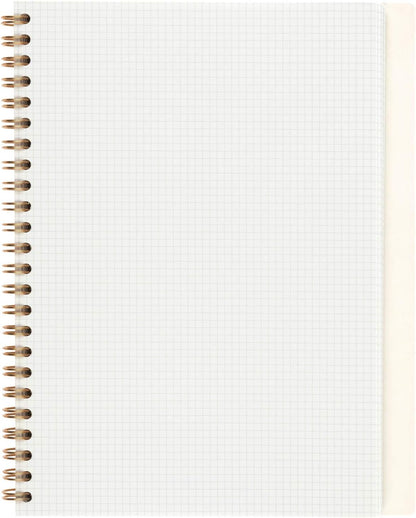 Maruman Septcouleur Grid Notebook- A5, 8.35" x 6.22", 100 Sheets / 200 Pages, 3mm Graph Paper Journal, Durable Rose Gold Wire-bound Spiral, Water Resistant Cover, Spicy Coral Pink, Made in Japan