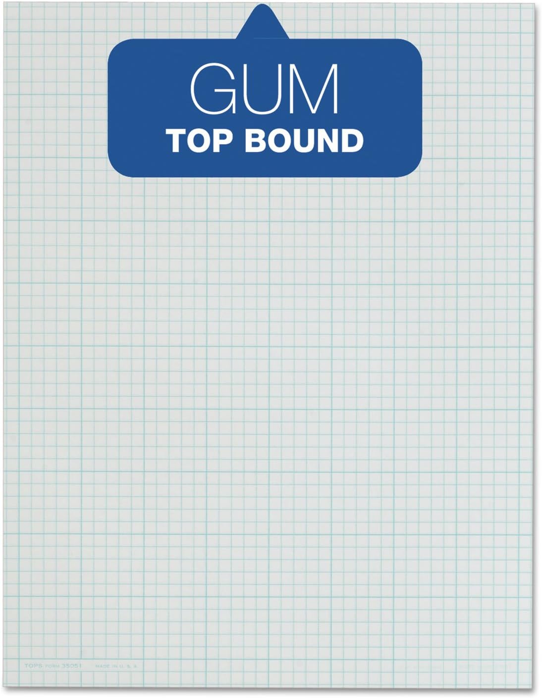 TOPS Cross-Section Pads, 8-1/2" x 11", Glue Top, Graph Rule (10 x 10), 50 Sheets (35101)