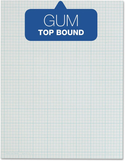 TOPS Cross-Section Pads, 8-1/2" x 11", Glue Top, Graph Rule (10 x 10), 50 Sheets (35101)
