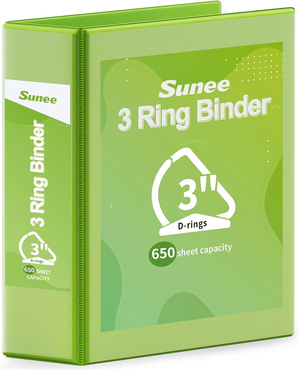 SUNEE 3 Ring Binder 2 Inch, Clear View Binder Three Ring PVC-Free (Fit 8.5x11 Inches) for School or Office Supplies, Light Purple, 1 Pack