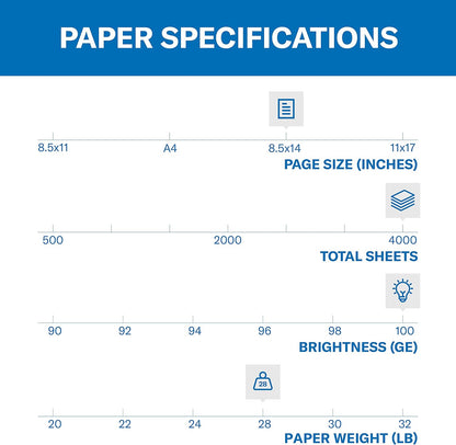 Hammermill Printer Paper, Premium Color 28 lb Copy Paper, 8.5 x 11-5 Ream (2,500 Sheets) - 100 Bright, Made in the USA, 102450C, White
