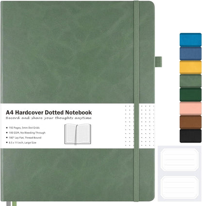 Graph Paper Notebook, Hardcover Notebook 8.5 x 11, Grid Notebook Journal for Women, Men, Large Leather Journals for Writing, Thick Paper, A4 Notebooks for Work, School Supplies, Engineering Brown