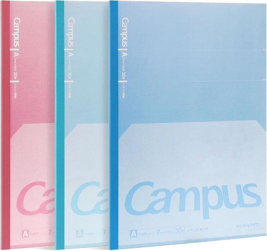 KOKUYO Composition Notebooks, 3 Pack Campus B5 Comp Book with Dotted College Ruled, 40 Sheets, School Lined Notebook in Mofu Animal, Cute Journal for Women Girls Work Study Note Taking Japan Import