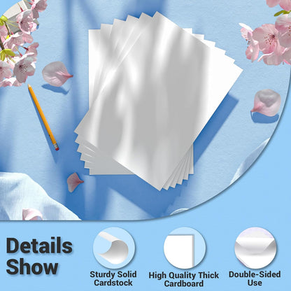Cardstock 8.5 x 11, Thick Printer Paper 75 lb/200 gsm, 40 Sheets Card Stock White, Heavy Card stock, White CardStock Paper for Invitations, Diy Cards, Business Cards, Menus, Crafts, Drawing etc