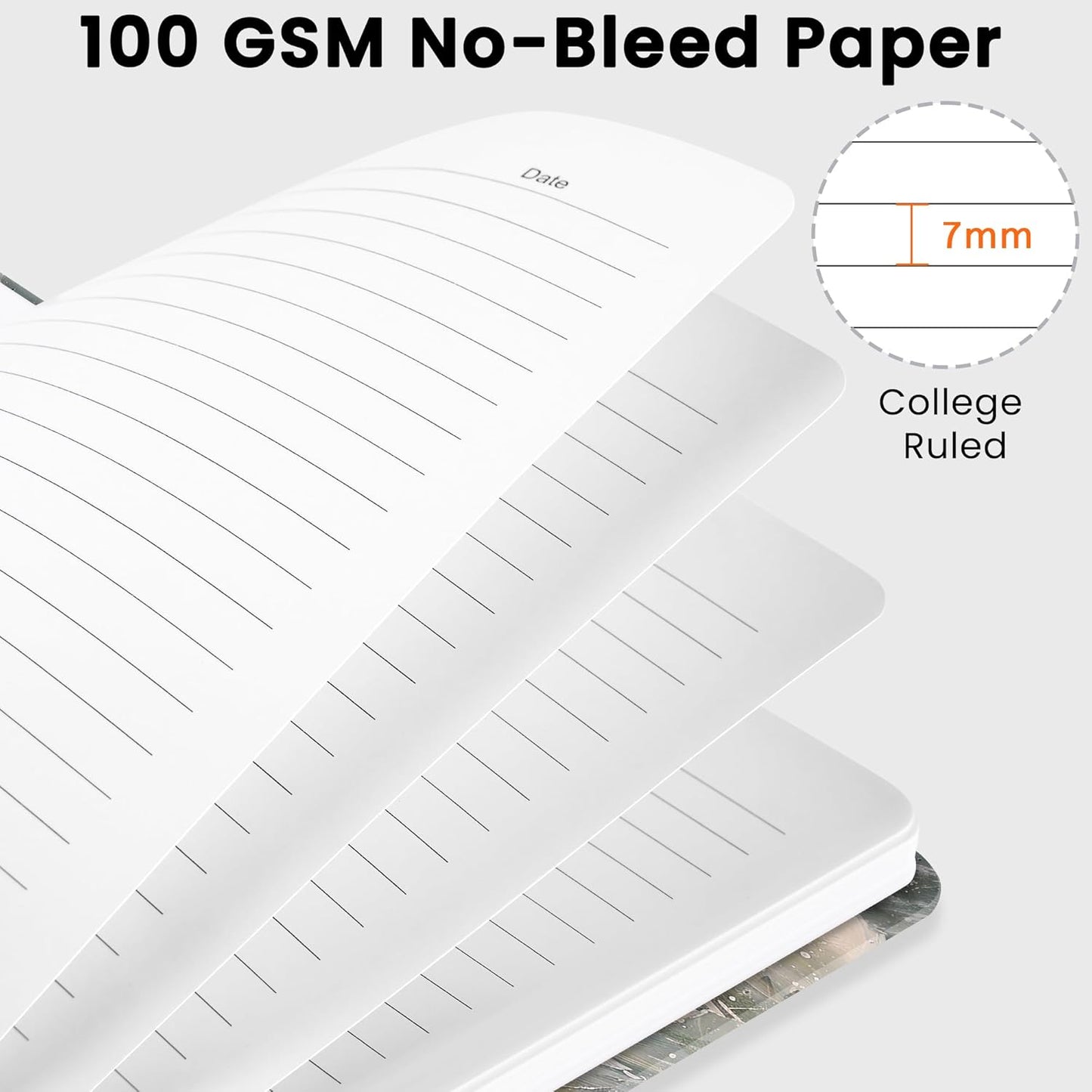 CICPAP Lined Spiral Journal Notebook, A5 College Ruled Notebook for Journaling, Note-Taking, and Daily Planning, Durable Hardcover with an Elegant Design, Purple