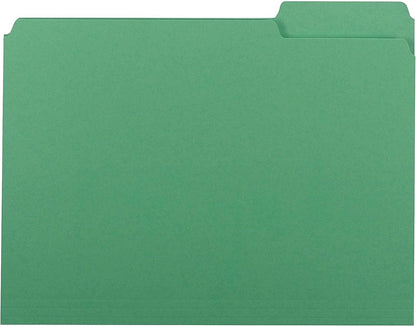 Smead Interior File Folder, 1/3-Cut Tab, Letter Size, Aqua, 100 per Box, Expandable File Folders for Filing Cabinet