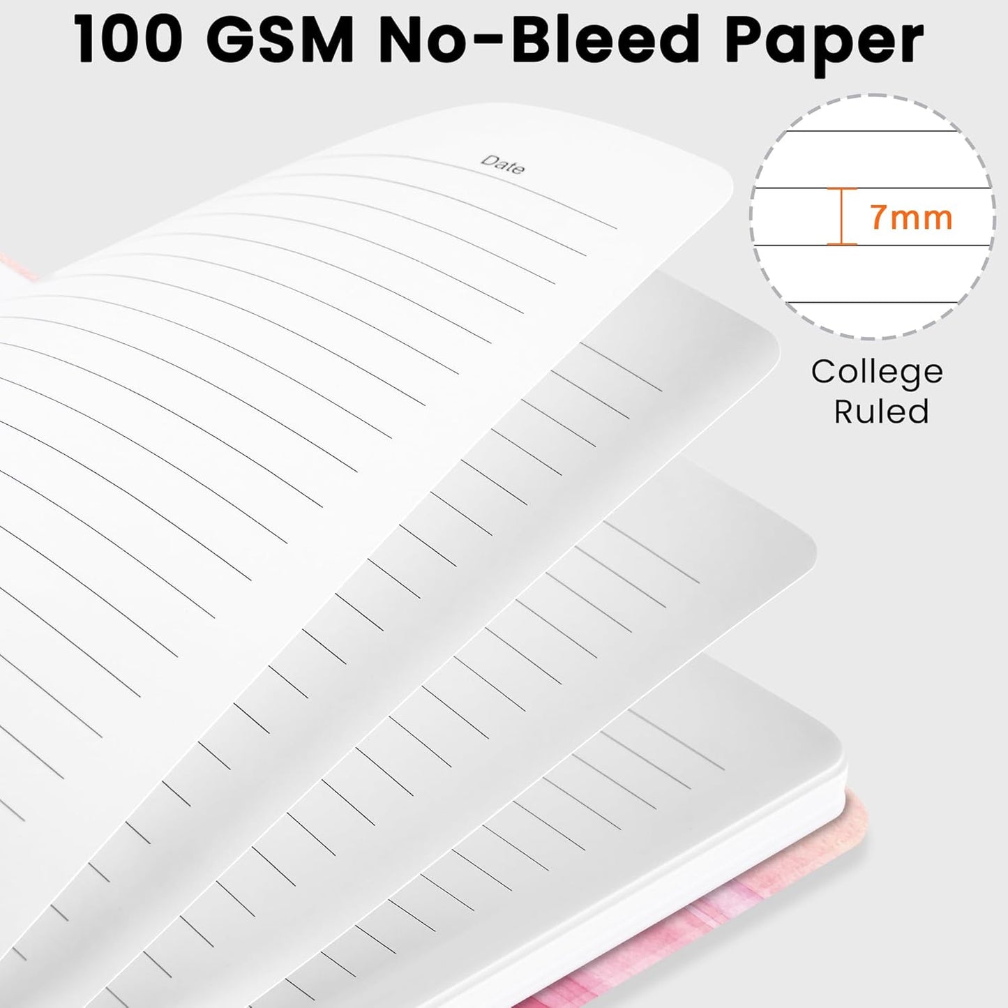 CICPAP Lined Spiral Journal Notebook, A5 College Ruled Notebook for Journaling, Note-Taking, and Daily Planning, Durable Hardcover with an Elegant Design, Purple