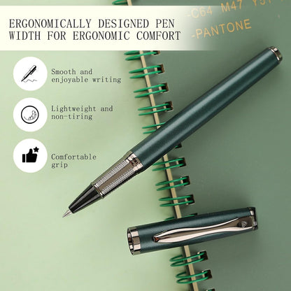 Liquid Ink Rollerball Pen,Essential Business Nice Pens,Metal pen Smooth writing stylish design effortless writing,Luxury pens with gift case for Men & Women with 2 Refills
