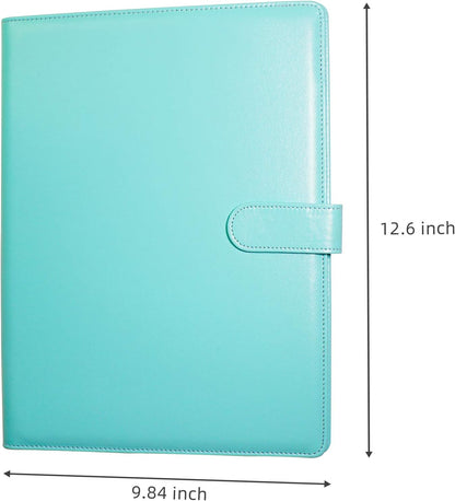 Clipboard Folder Padfolio A4, Mymazn Writing Portfolios Faux Leather Clipboards with Cover for Legal Pad Holder Letter Size 8.5 x 11 for Business Conference Notepad Clip Board (Gray Green)