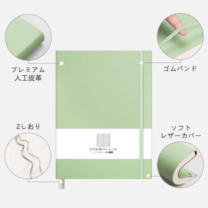AHGXG 8.5''×11'' Notebook College Ruled - Large A4 Notebook Lined Journal - 320 Pages Thick Journal for Writing, 100gsm Thick Paper, Leather Softcover, for Work School - Black