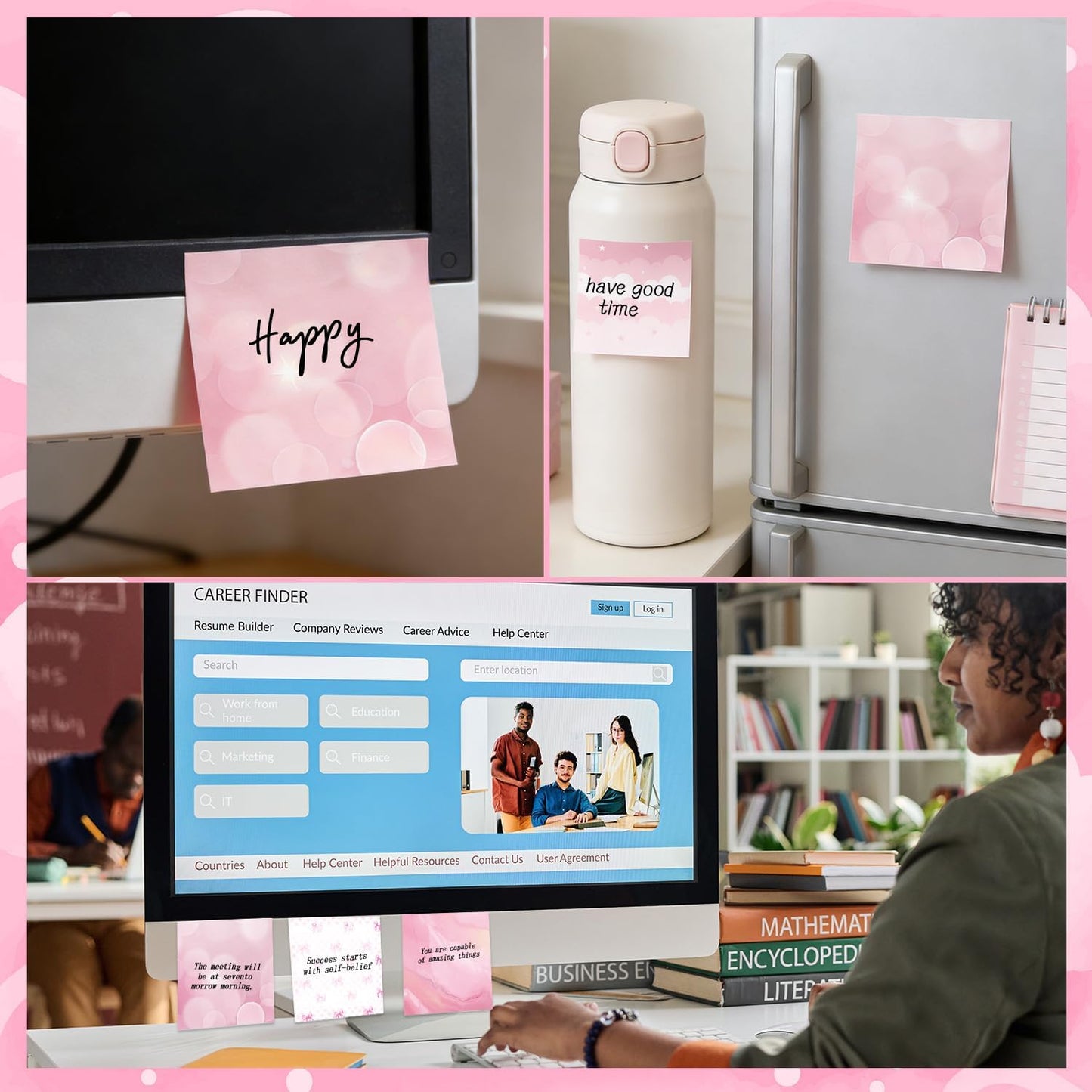Inspirational Sticky Notes Gifts - 9 Pack Funny Positive Quotes Notepads 3x3 Inches, Fun Motivational Self-Adhesive Memo Pads Office Study Supplies for Friends Coworkers (450 Sheets)
