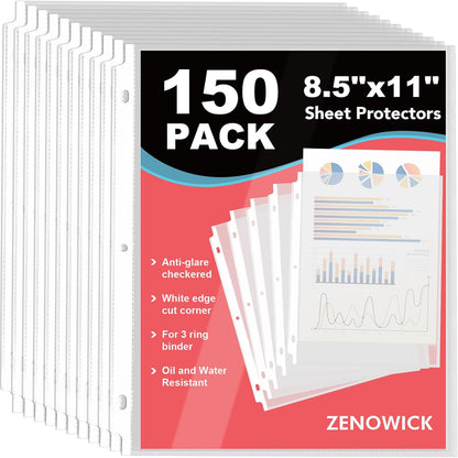 500 Pack Sheet Protectors 8.5 x 11 inch Clear Page Protectors for 3 Ring Binder, Plastic Sleeves for Papers, Document
