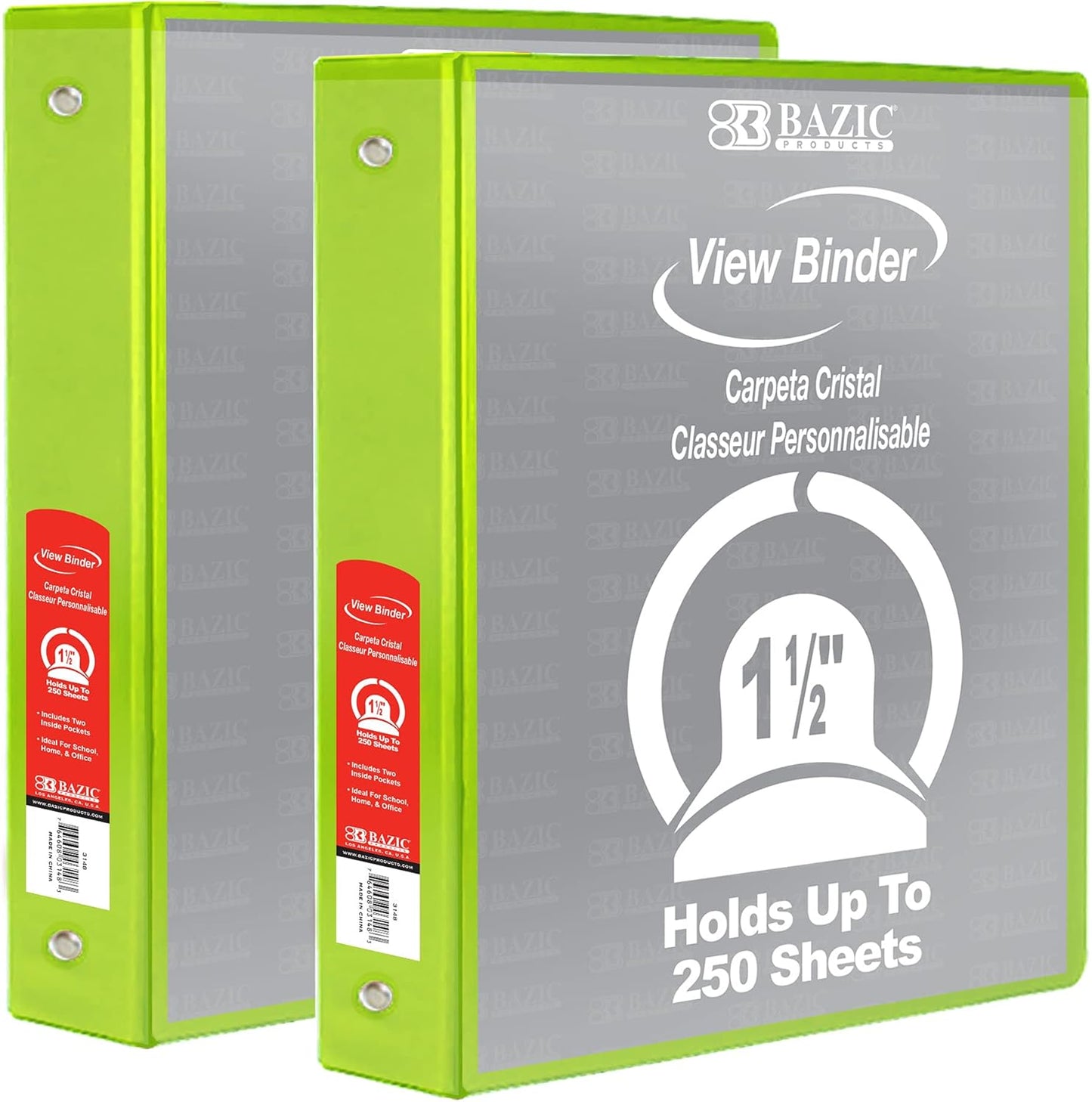 BAZIC Products 3 Ring Binder - Burgundy, Economy View Binder with Clear Overlay Cover and Round Rings, Organizer for School Office Home Use, 1.5-inch Capacity Holds 280 Sheets Paper, 1-Pack