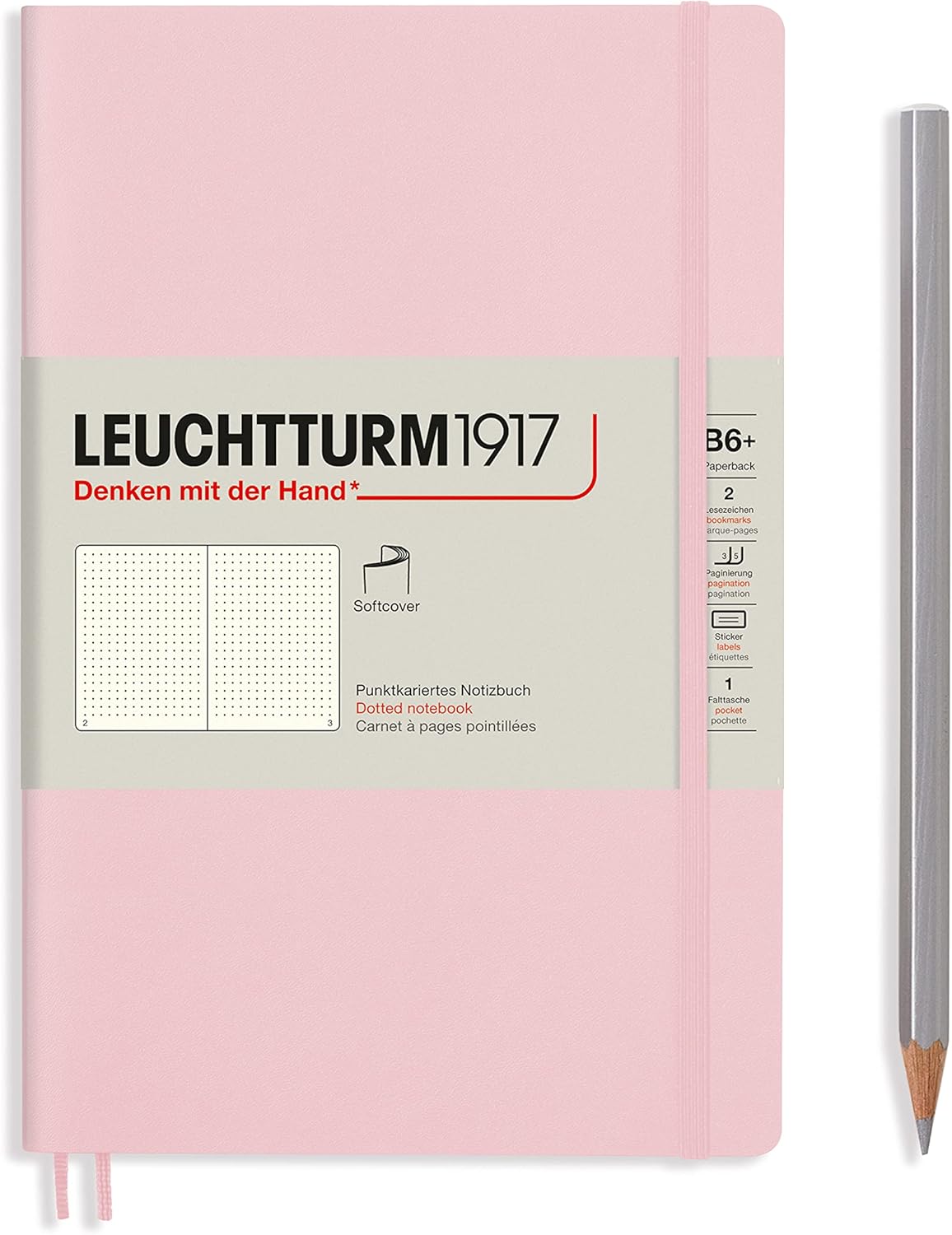 LEUCHTTURM1917 - Notebook Softcover Paperback B6+ - 123 Numbered Pages for Writing and Journaling (Ruled, Rising Sun)