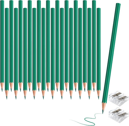 24 PCS Green Colored Pencils, Pre-sharpened Professional Wooden Art Pencils Set for Artists Painting | Premium Drawing Sketching Supplies (Green)