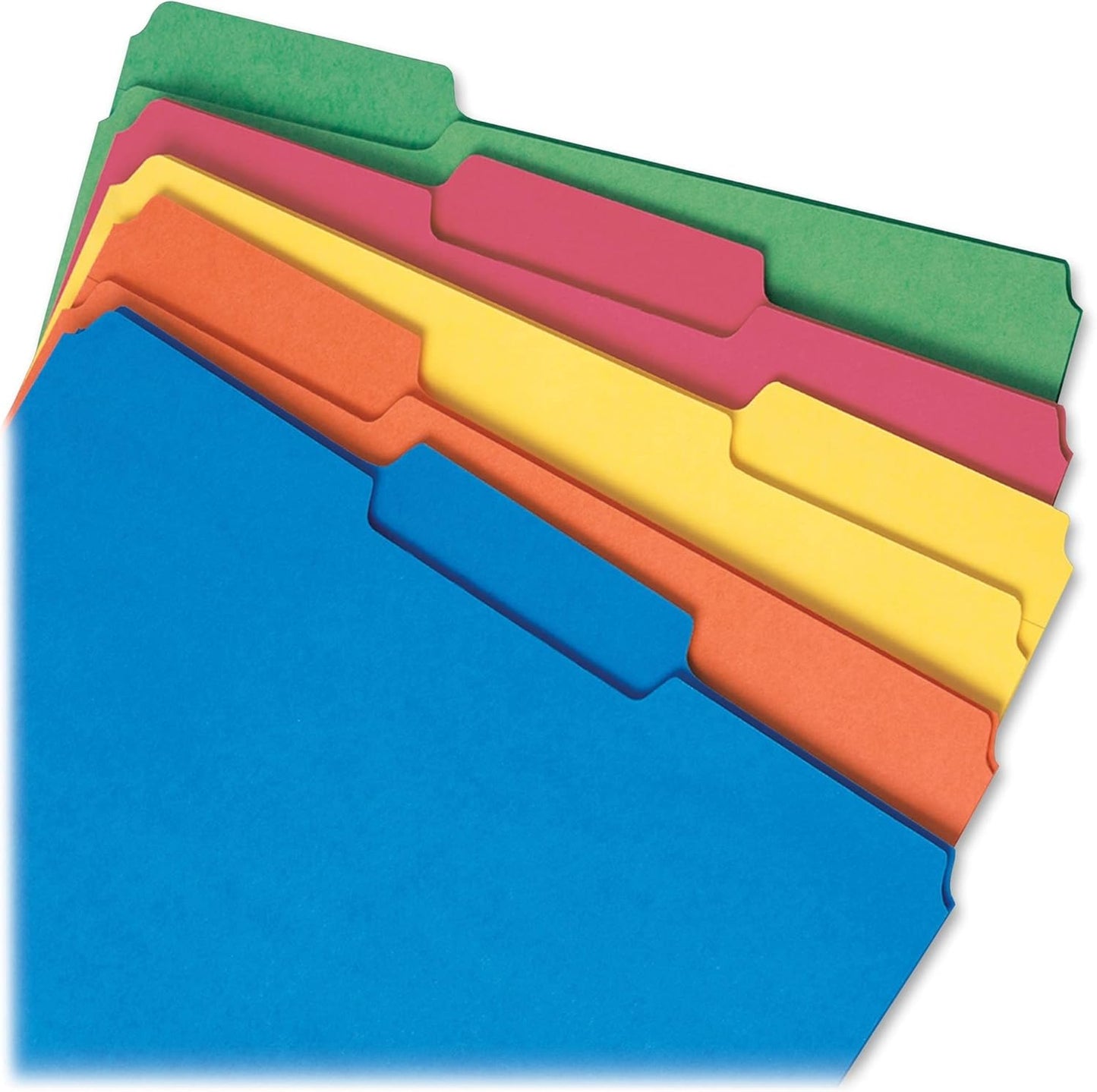 Smead Interior File Folder, 1/3-Cut Tab, Letter Size, Aqua, 100 per Box, Expandable File Folders for Filing Cabinet
