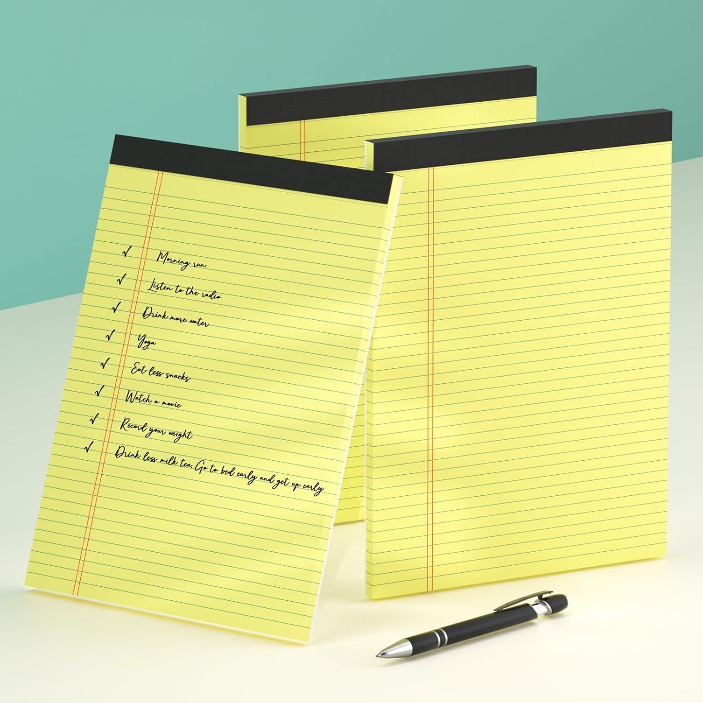Note Pads 5x8, Narrow Ruled Legal Pad, Multicolor Small Notepads, 30 Sheet/notepad, 8 Pack Colored Legal Pads, Pink Legal Pad, Purple Notepad, Perforated Lined Note Pads for Study, Office, To-Do Lists