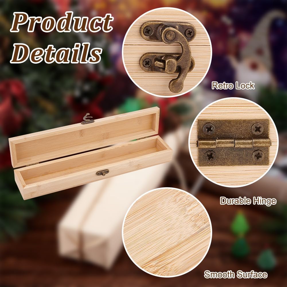 OLYCRAFT Unfinished Wood Box Jewelry Box Unfinished Wooden Artist Tool And Brush Storage Box Wood Pencil Box Small Case with Locking Clasp for Crafting Valentine's Day Easter Decoration