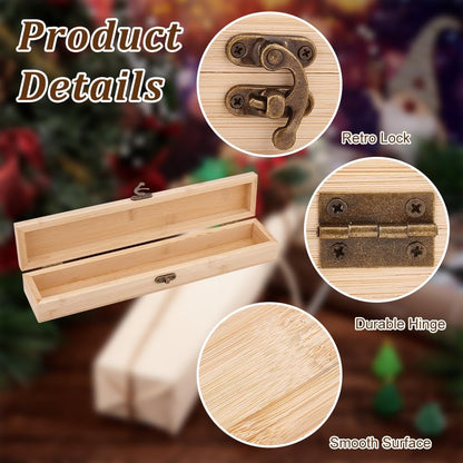 OLYCRAFT Unfinished Wood Box Jewelry Box Unfinished Wooden Artist Tool And Brush Storage Box Wood Pencil Box Small Case with Locking Clasp for Crafting Valentine's Day Easter Decoration