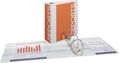 Avery Durable Clear View 3 Ring Binders, 2 Inch EZD Rings, 1 White Binder (09501)