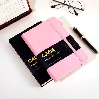 CAGIE Bullet Dotted Journal Notebook 320 Pages 100 GSM Paper Hardcover A5 Dot Grid Notebook Leather Journals for Writing Women Men Work Journaling, Green